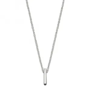 Initial I Plain Silver Initial Necklace N4436