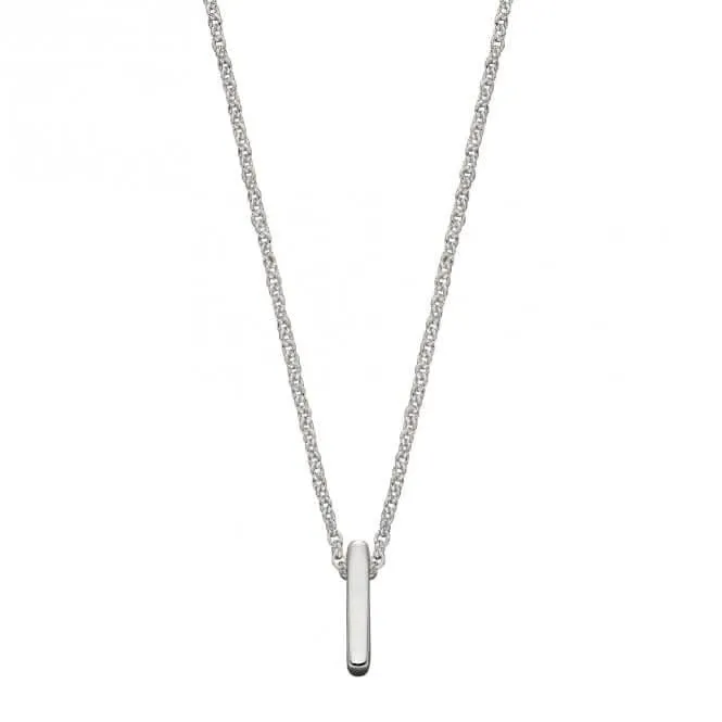 Initial I Plain Silver Initial Necklace N4436