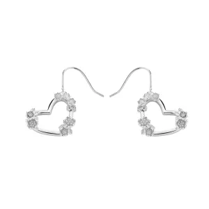Karen Walker Botanical Heart Drop Earrings - Silver