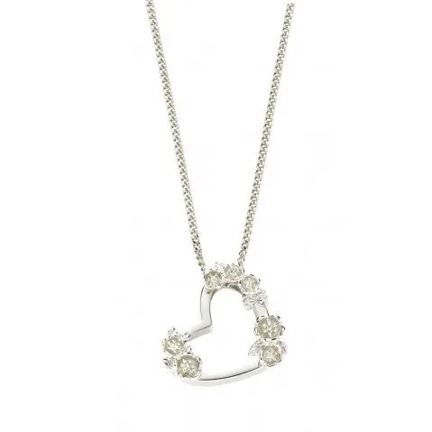 Karen Walker Botanical Heart Pendant, Small - Silver