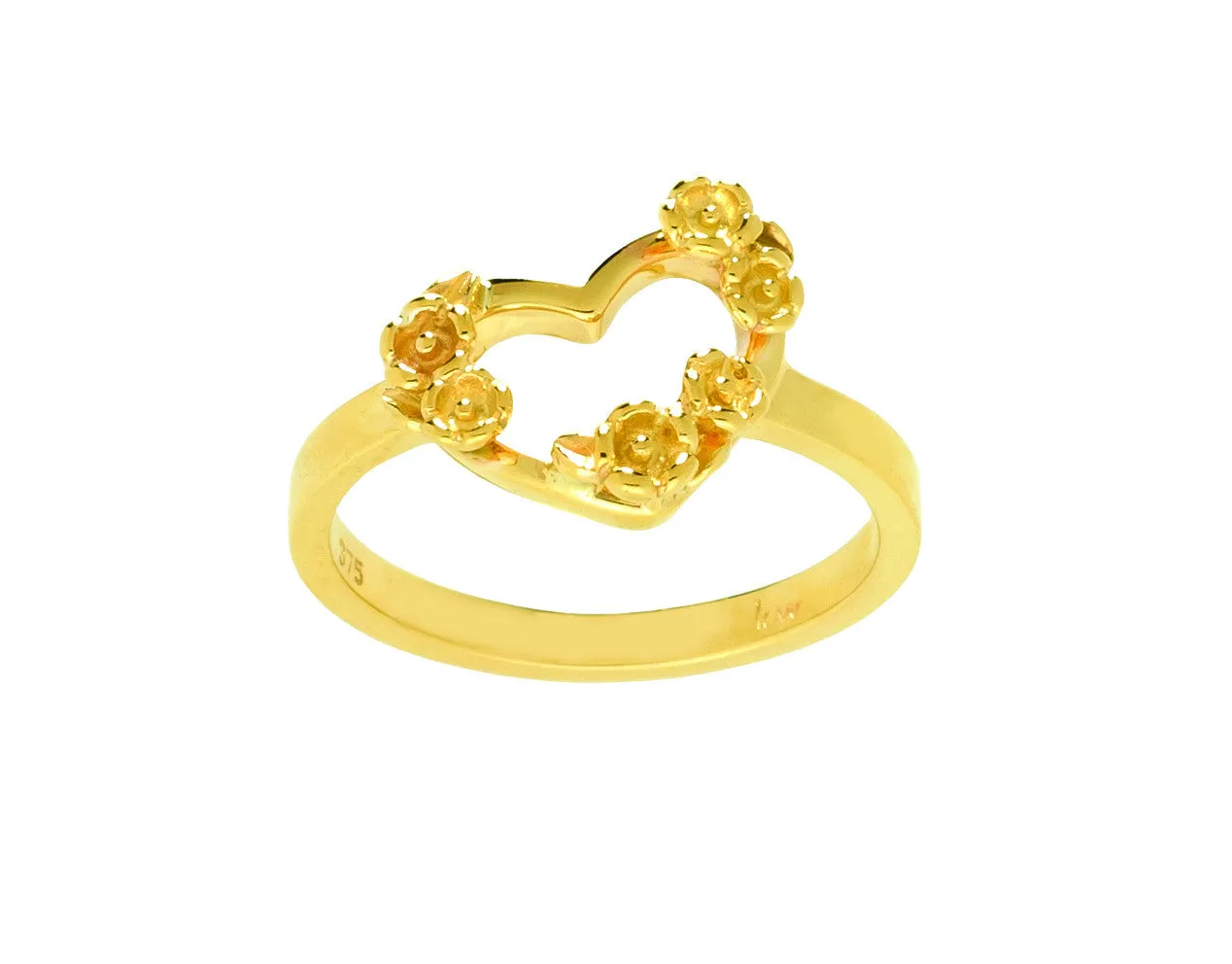 Karen Walker Botanical Heart Ring - 9ct Gold