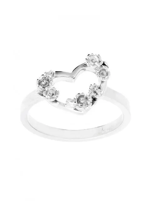 Karen Walker Botanical Heart Ring - Silver