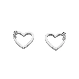 Karen Walker Botanical Heart Studs - Silver