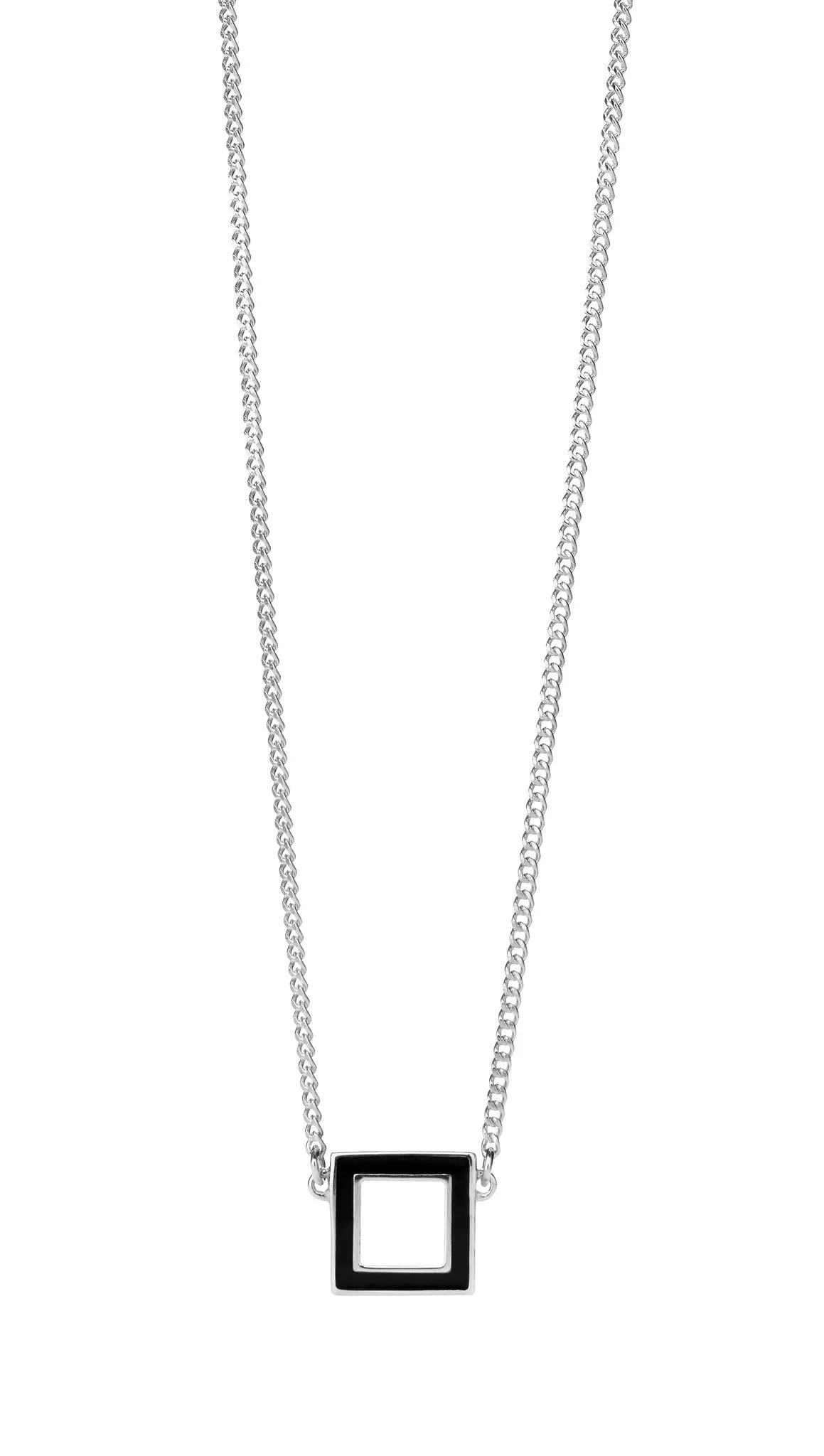 Karen Walker Ignition Necklace - Silver, Black Enamel