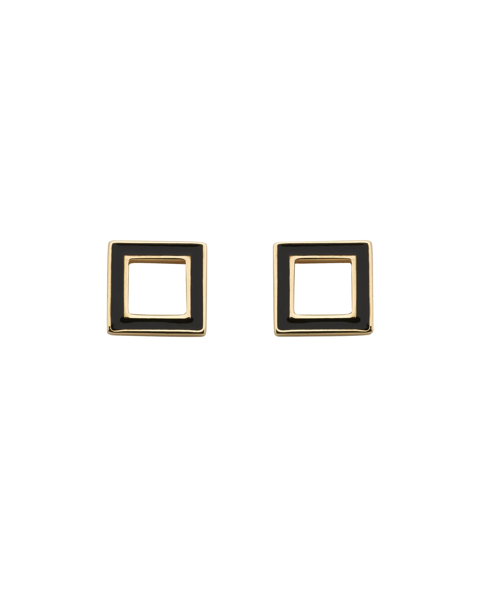 Karen Walker Ignition Studs - 9ct Gold, Black Enamel