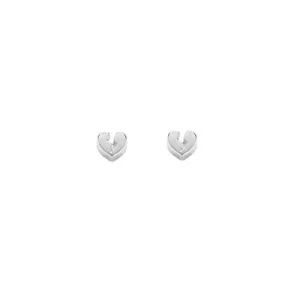 Karen Walker Mini Broken Heart Studs - Silver