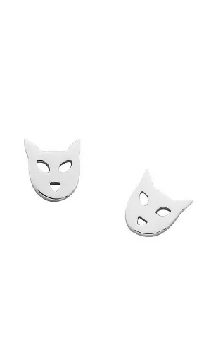 Karen Walker Mini Cat Studs - Silver