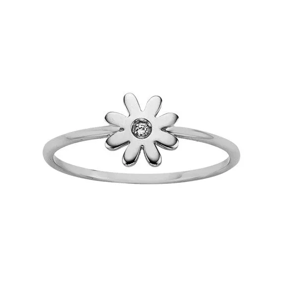 Karen Walker Mini Daisy Ring - Silver, Diamond