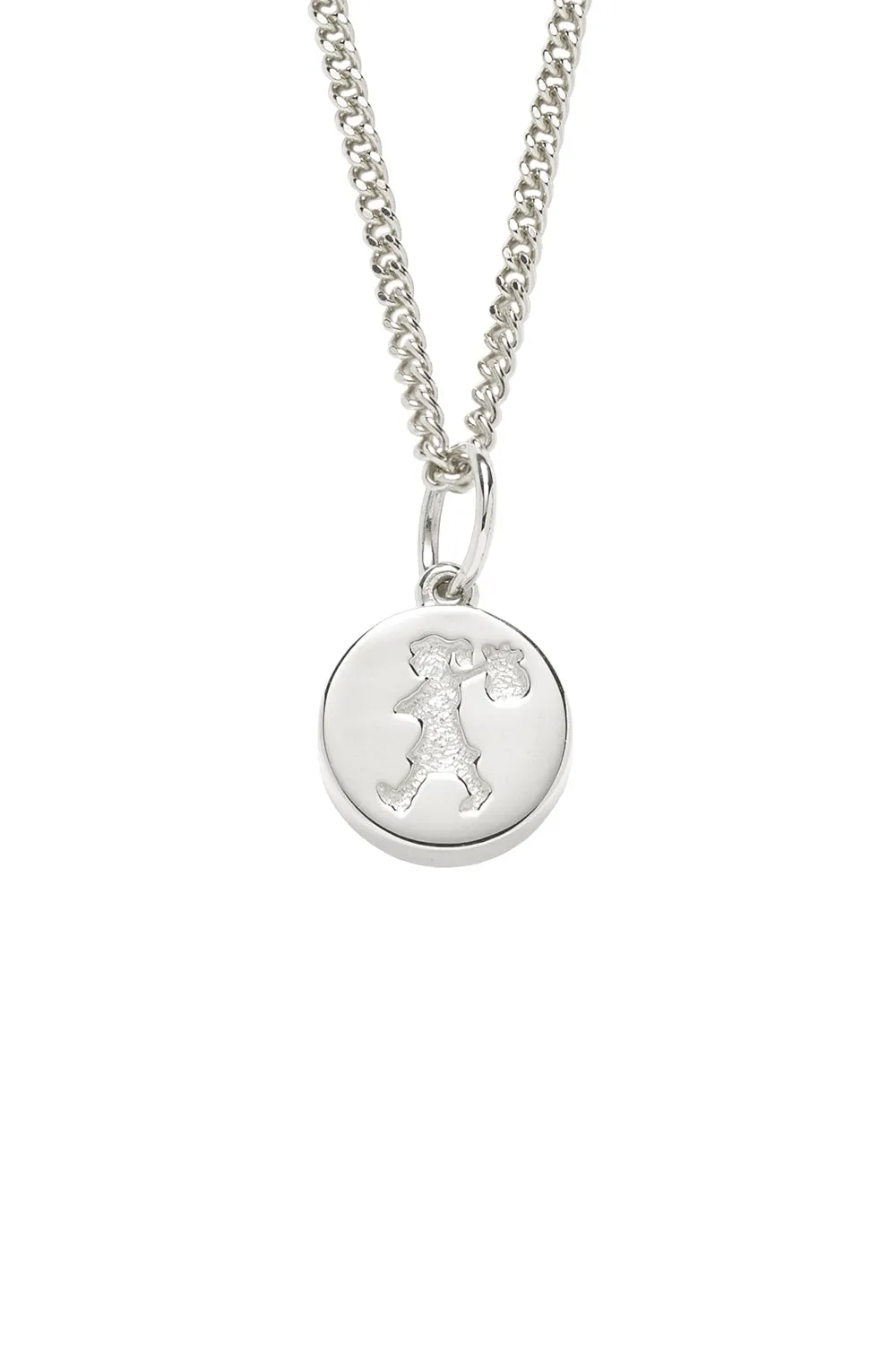 Karen Walker Runaway Girl Stamp Pendant - Silver, 60cm