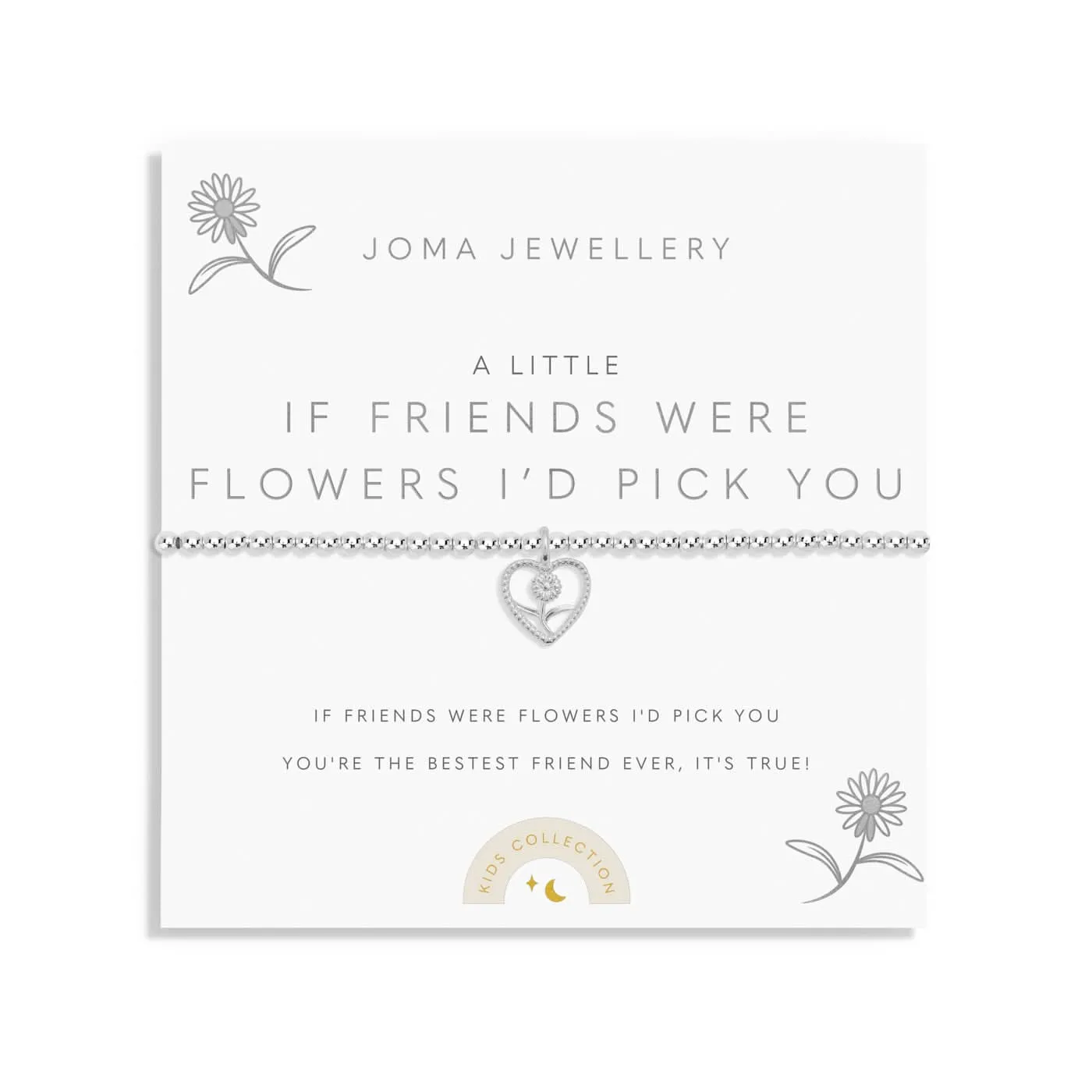 Kids A Little If Friends Were Flowers Id Pick You Silver Plated Bracelet C766