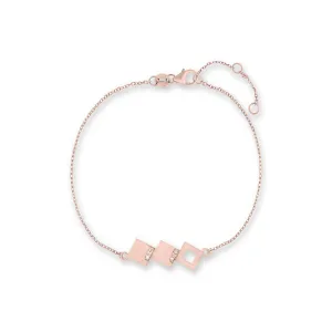 Ksenia Mirella Geo 18ct Rose Gold 0.04ct Diamond Square Bracelet