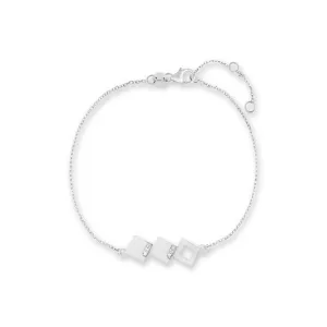 Ksenia Mirella Geo 18ct White Gold 0.04ct Diamond Square Bracelet