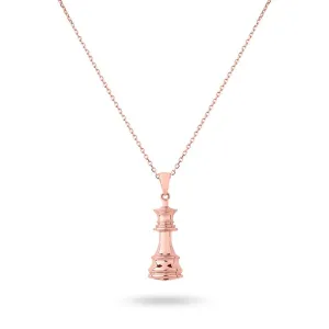 Ksenia Mirella The Queen Rose Gold Chess Necklace