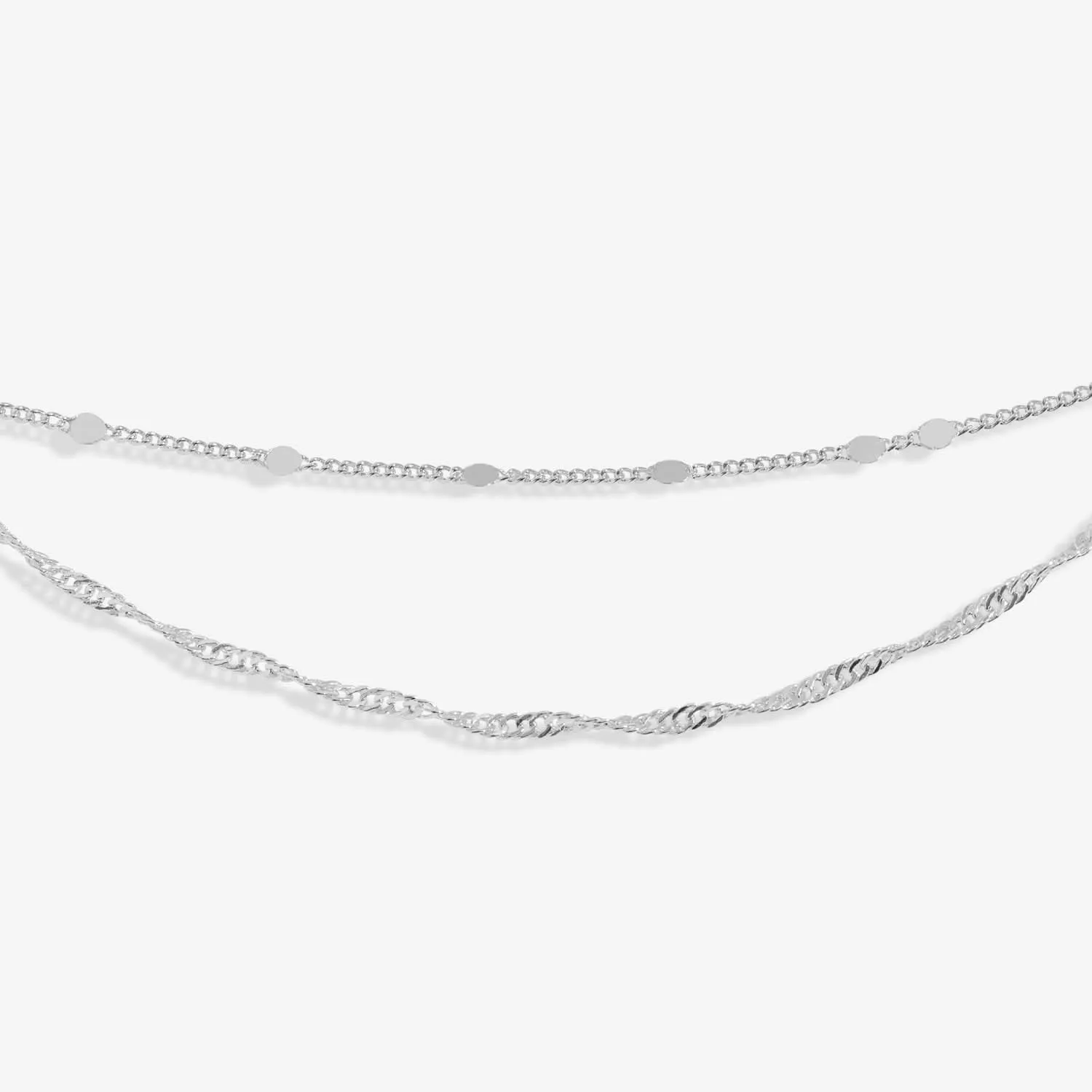Layered Twist Silver Plated Anklet 8532