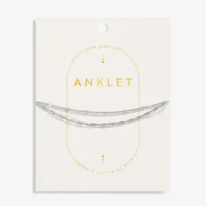 Layered Twist Silver Plated Anklet 8532