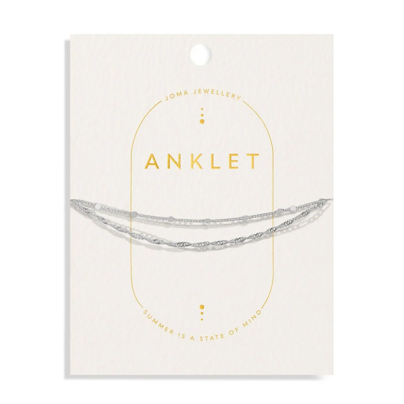 Layered Twist Silver Plated Anklet 8532