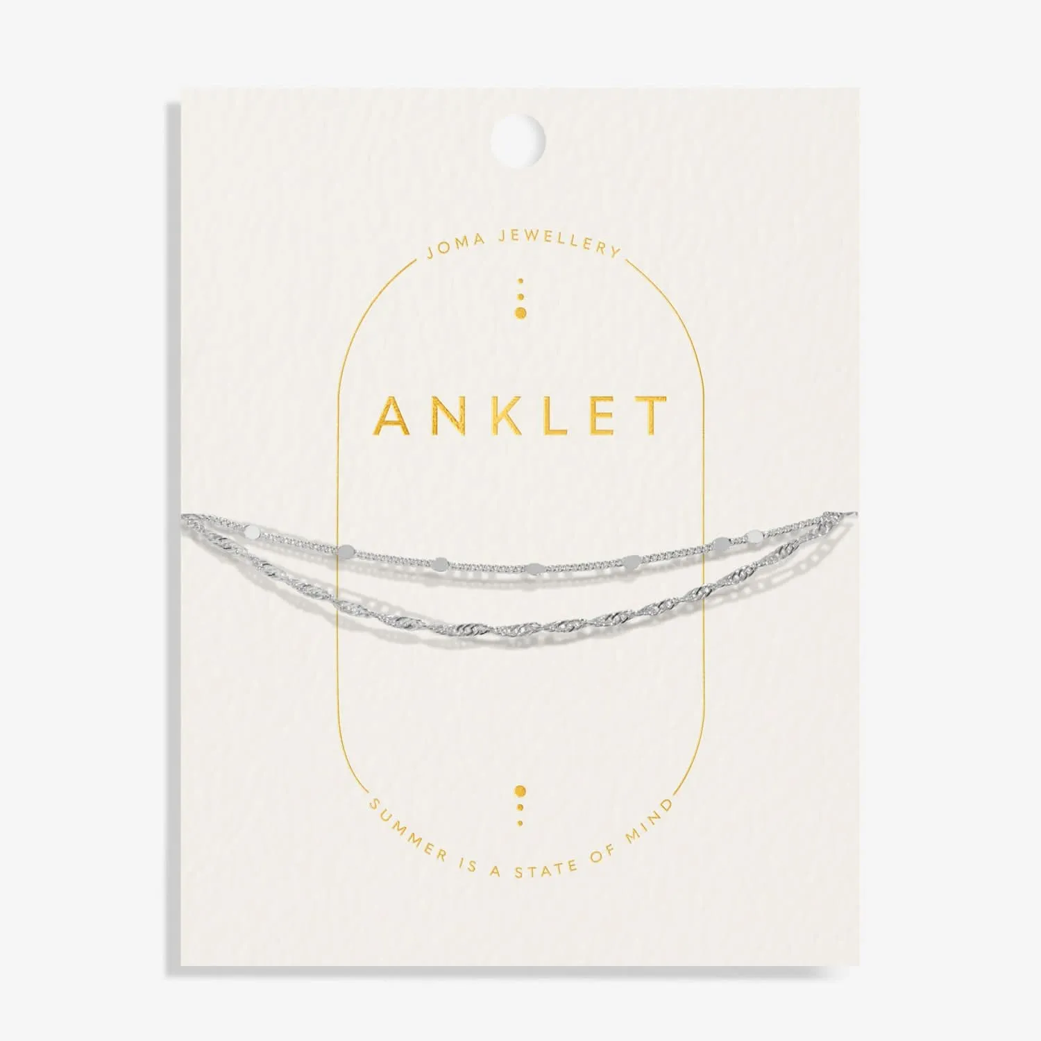 Layered Twist Silver Plated Anklet 8532