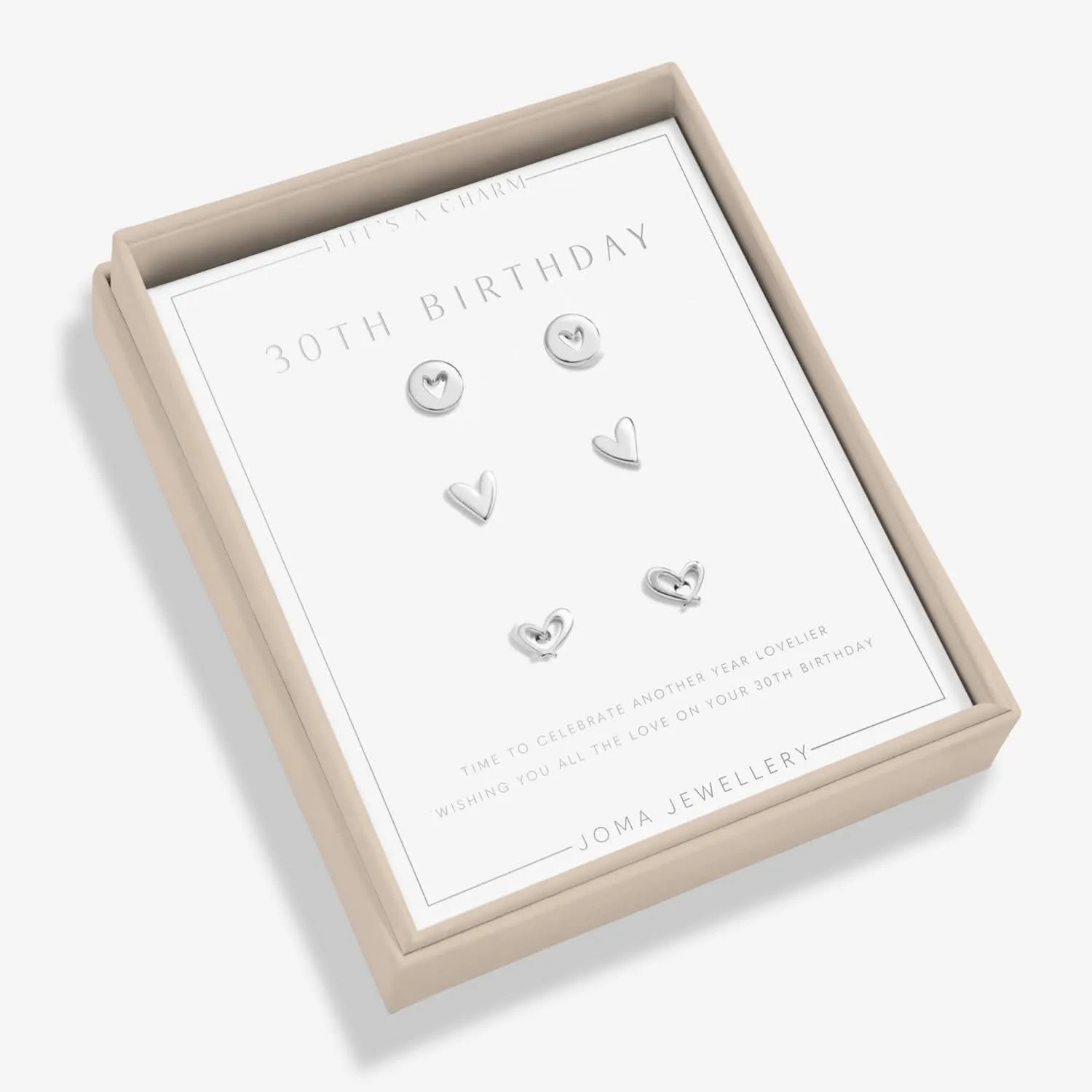 Life's A Charm 30th Birthday Silver Plated Earrings 8138