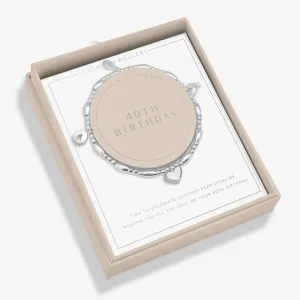 Life's A Charm 40th Birthday Silver Plated Bracelet 8133