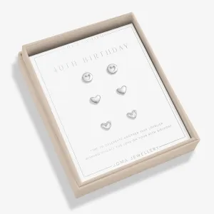 Life's A Charm 40th Birthday Silver Plated Earrings 8139