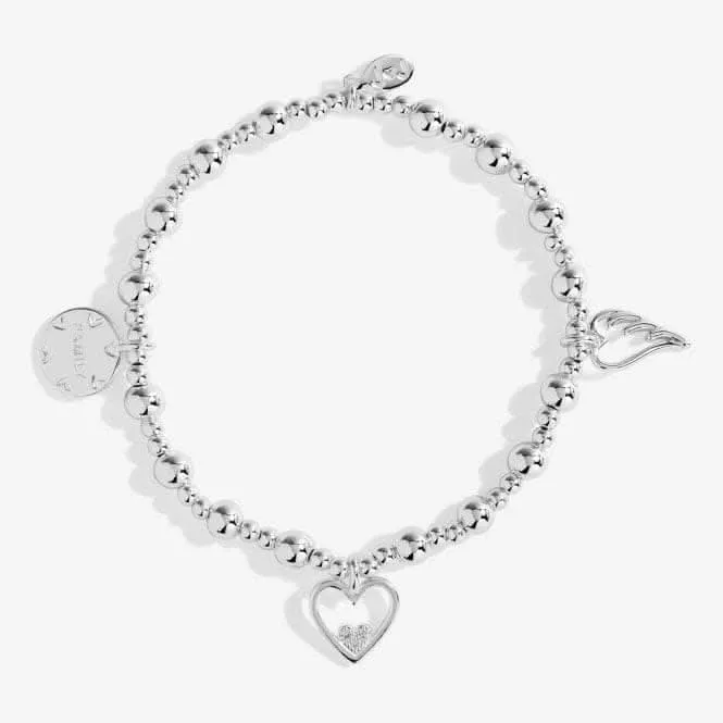Life's A Charm Forever Family Silver Charm 17.5cm Stretch Bracelet 5312