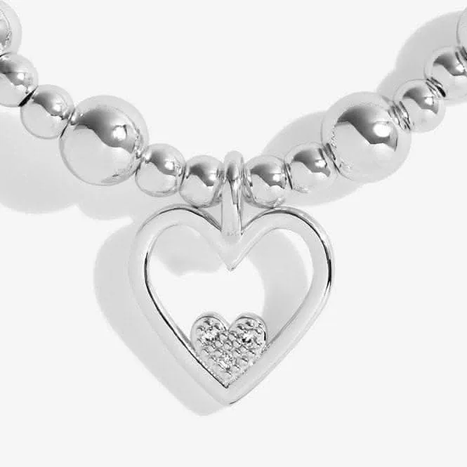 Life's A Charm Forever Family Silver Charm 17.5cm Stretch Bracelet 5312