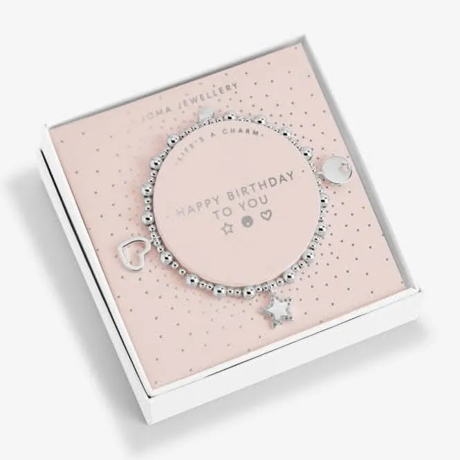 Life's A Charm Happy Birthday To You Silver Charm 17.5cm Bracelet 6169