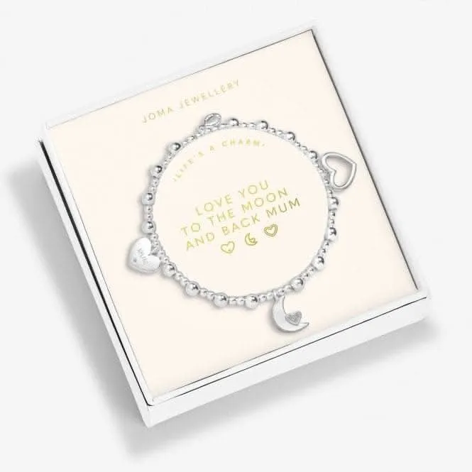 Life's A Charm Love You To the Moon Back Mum Silver Plated 17.5cm Bracelet 6911
