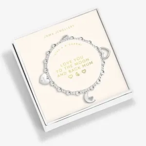 Life's A Charm Love You To the Moon Back Mum Silver Plated 17.5cm Bracelet 6911