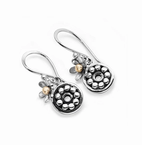 Linda Macdonald Moondance Sterling Silver 9ct Gold Drop Earrings