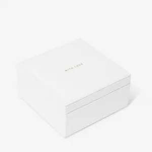 Linen Jewellery Box Off White 12cm X 12cm X 6cm Jewellery Box 7355