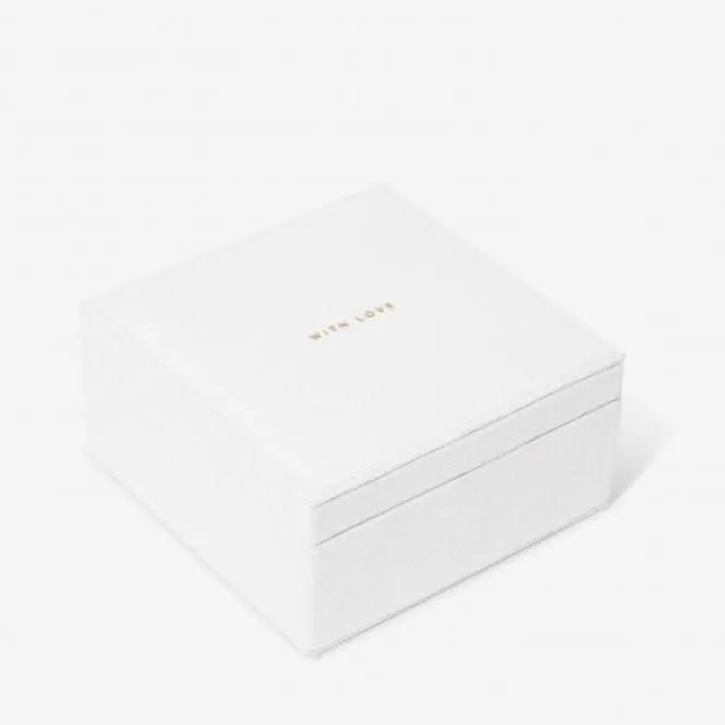 Linen Jewellery Box Off White 12cm X 12cm X 6cm Jewellery Box 7355
