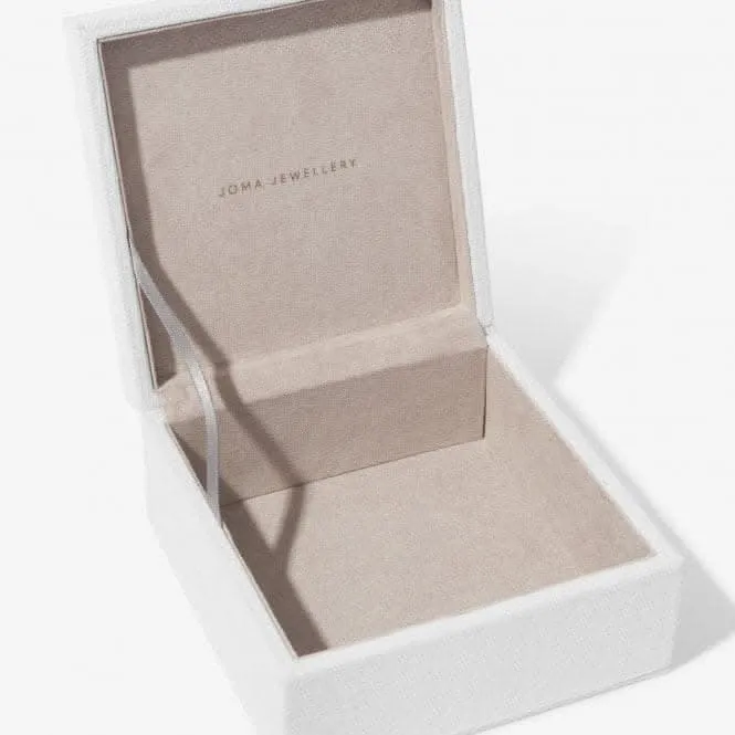 Linen Jewellery Box Off White 12cm X 12cm X 6cm Jewellery Box 7355