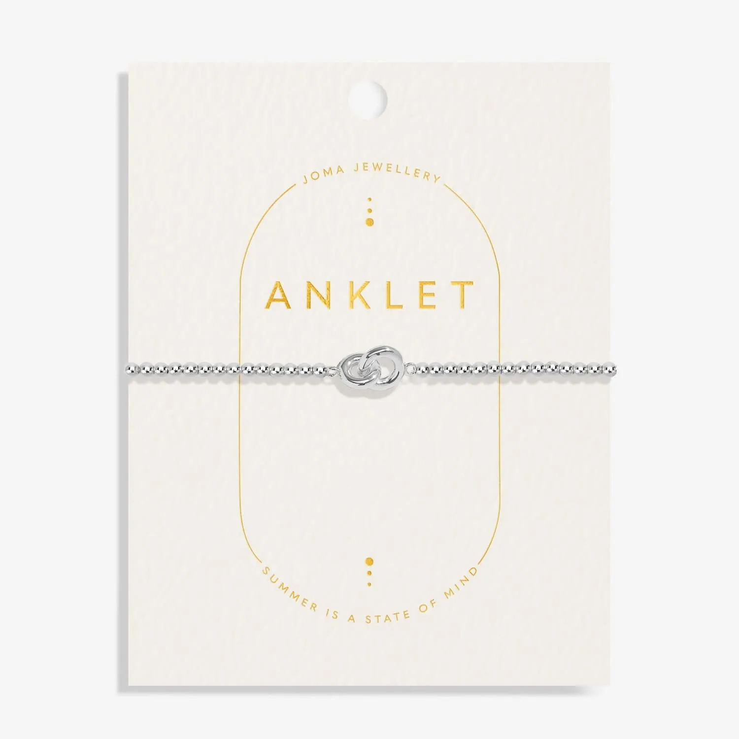 Linked Circles Silver Plated Anklet 8627
