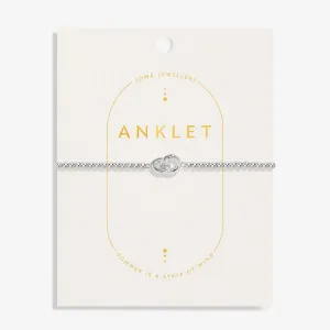 Linked Circles Silver Plated Anklet 8627