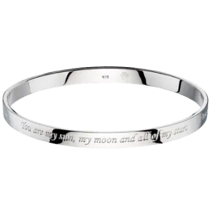Little Star Sterling Silver Sun Moon and Stars Mira Bangle D