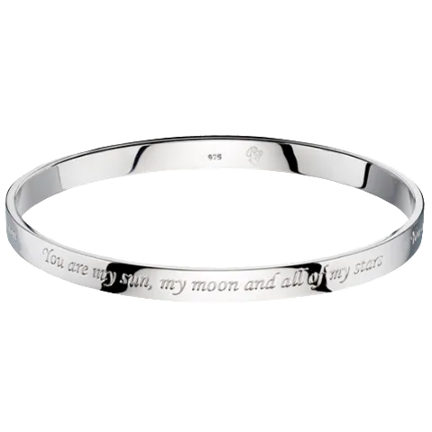 Little Star Sterling Silver Sun Moon and Stars Mira Bangle D