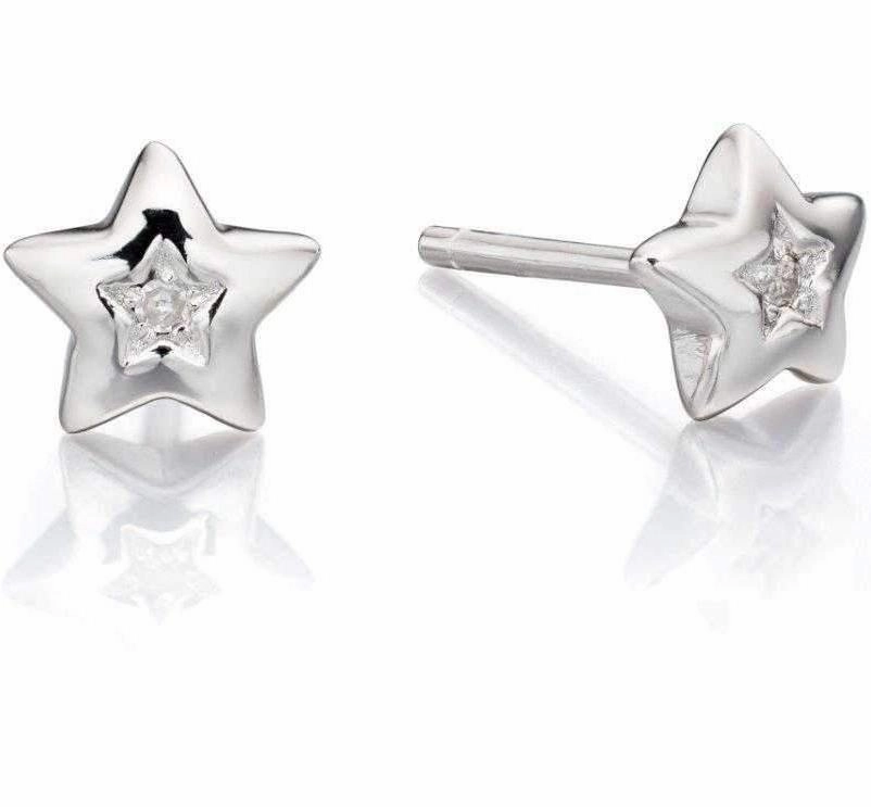 Little Star Noor Sterling Silver Diamond Earrings