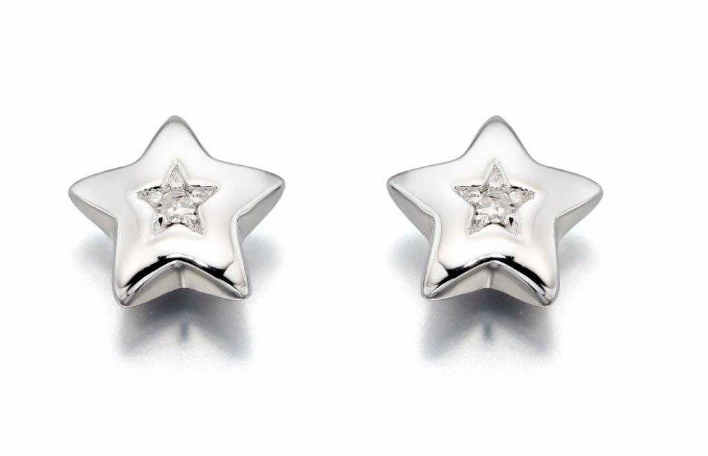 Little Star Noor Sterling Silver Diamond Earrings
