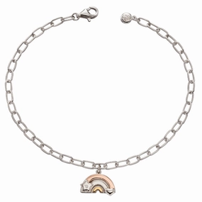 Little Star Sterling Silver Gold Plated Diamond Aurora Rainbow Childs Bracelet D