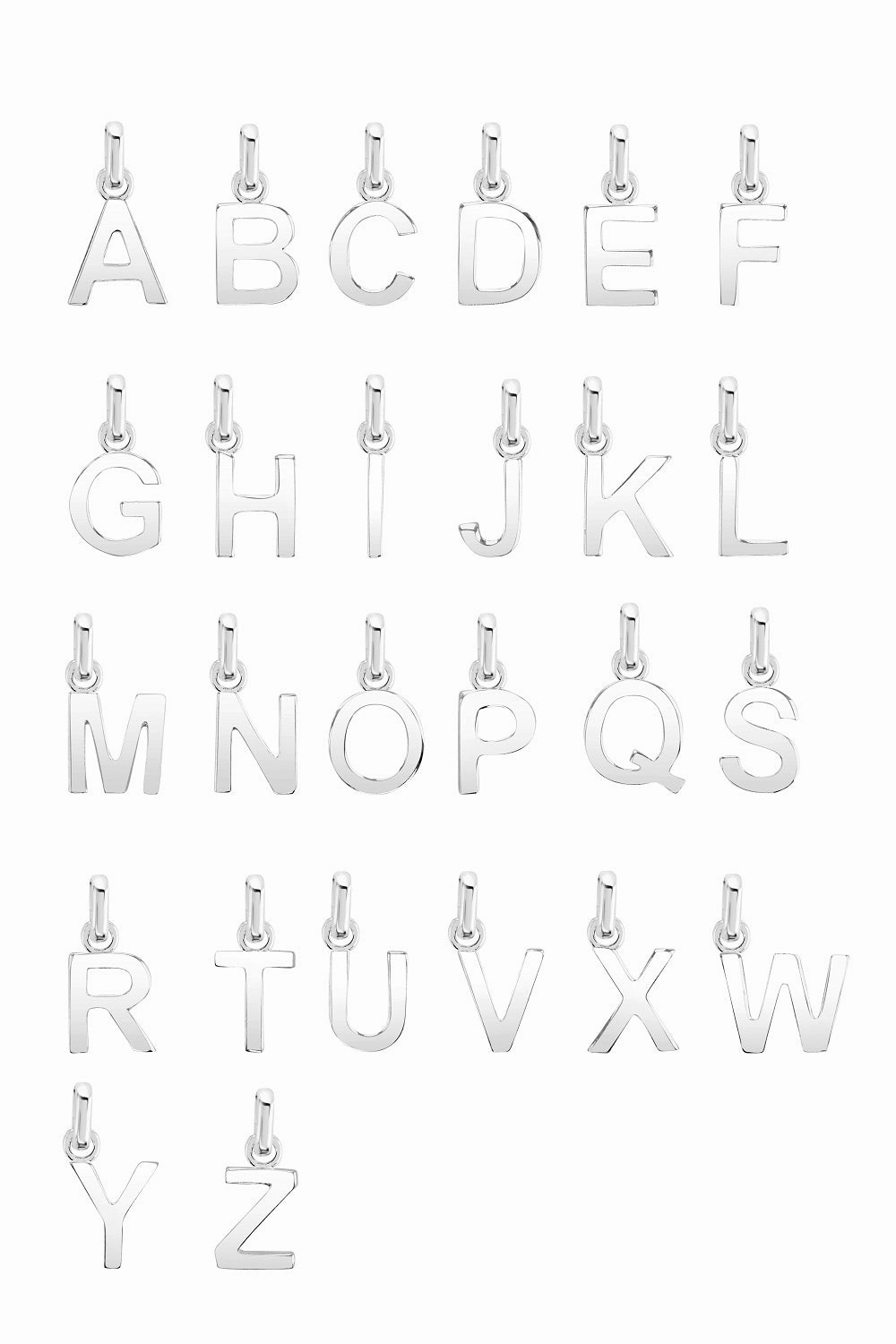 Little Star Sterling Silver Rose Gold Plated Heart Alphabet Letter Customisable Pendant