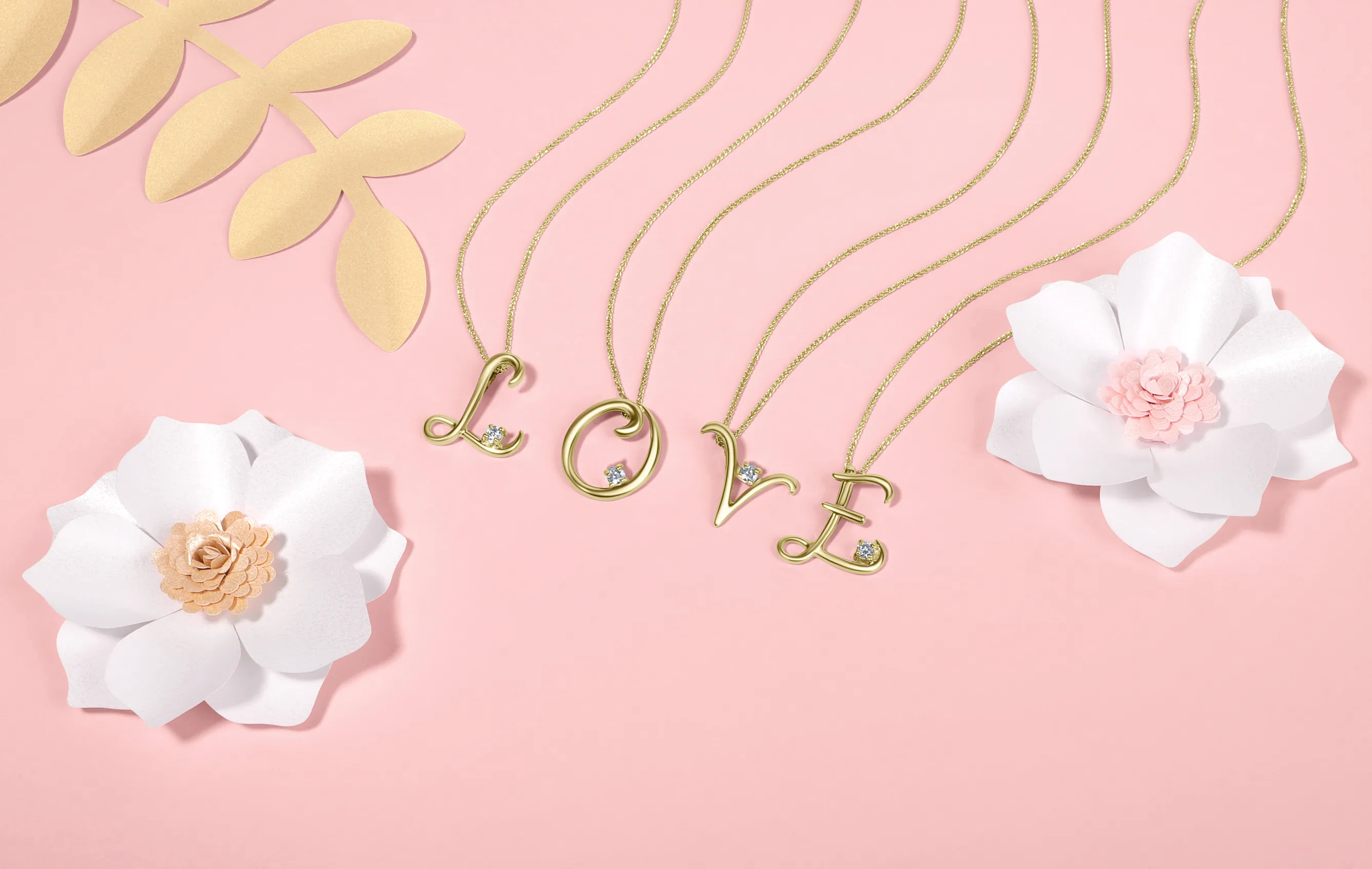 Love Letters 9ct Yellow Gold 0.10ct Diamond Initial H Necklace