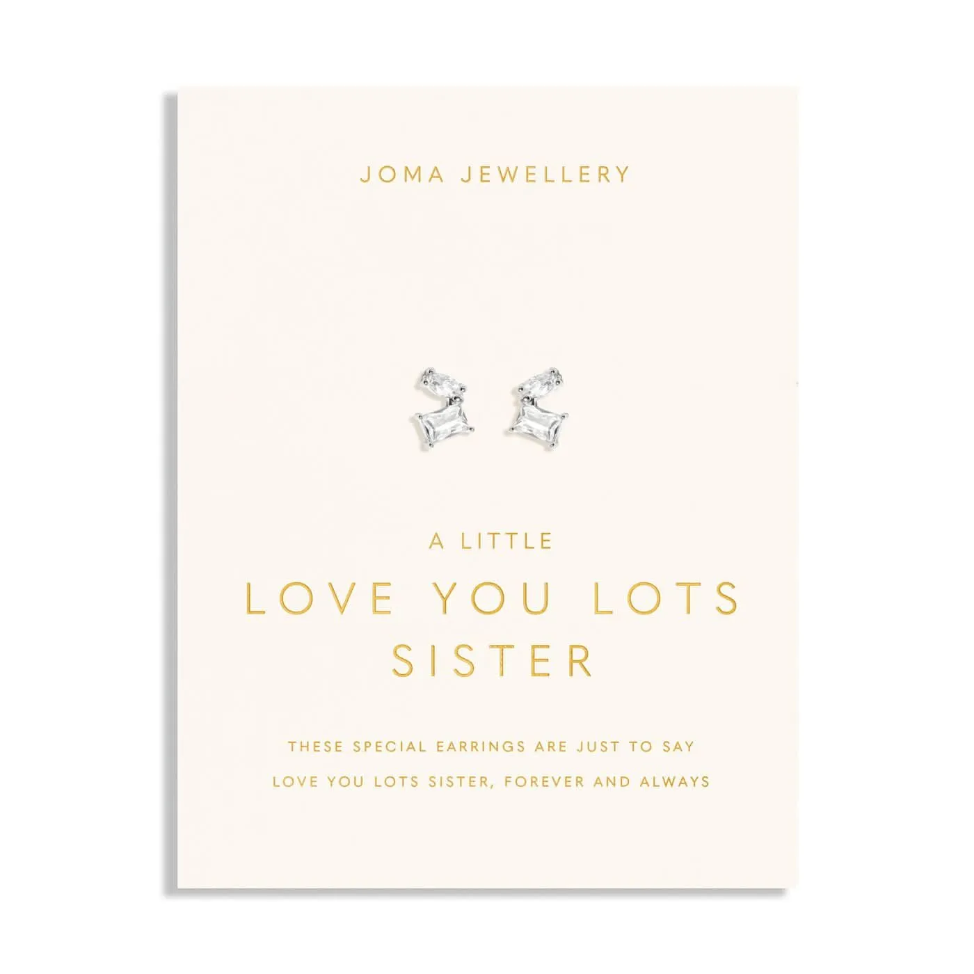 Love You Lots Love You Sister Silver Plated Earrings 8092
