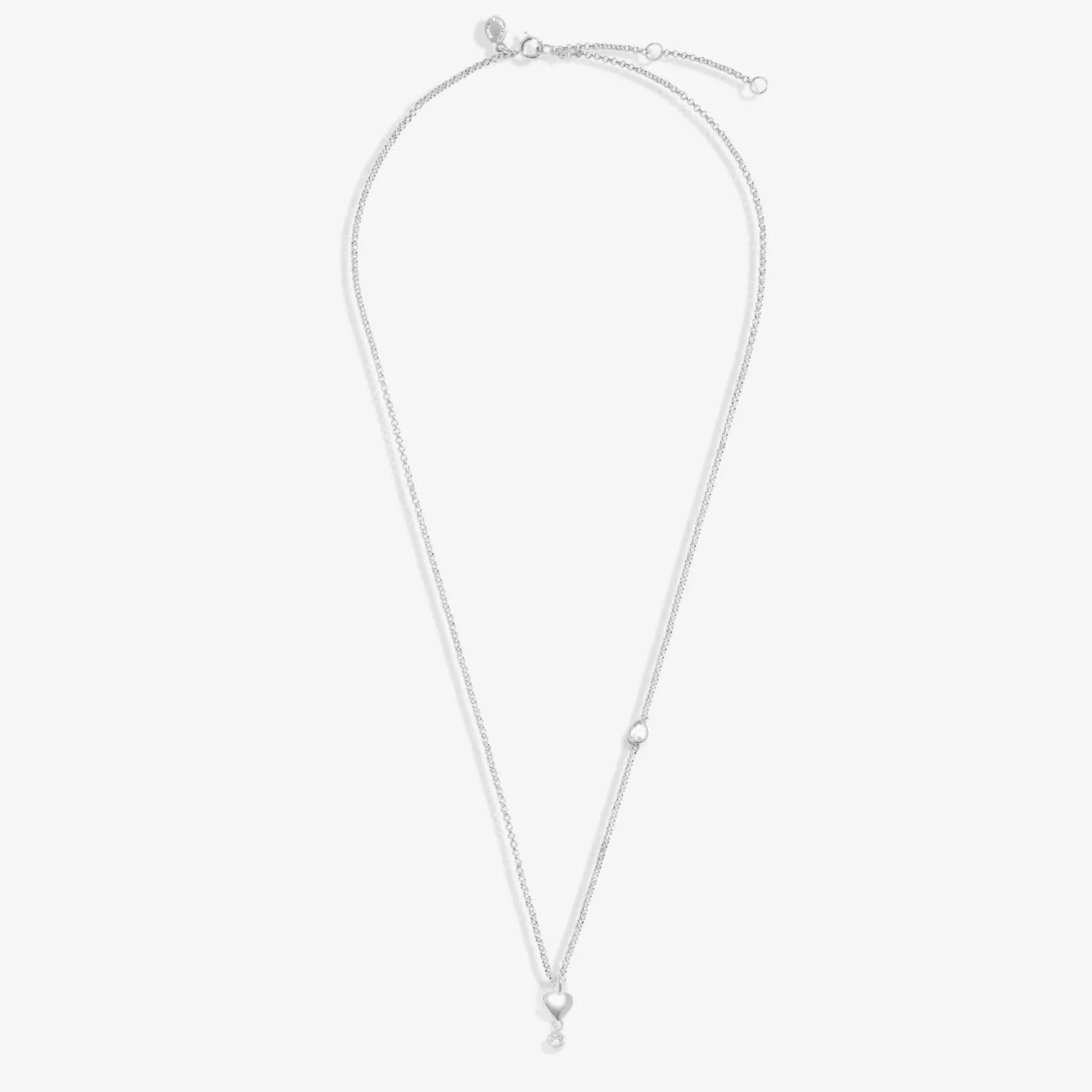 Lumia Drop Heart Silver Plated Necklace 8639