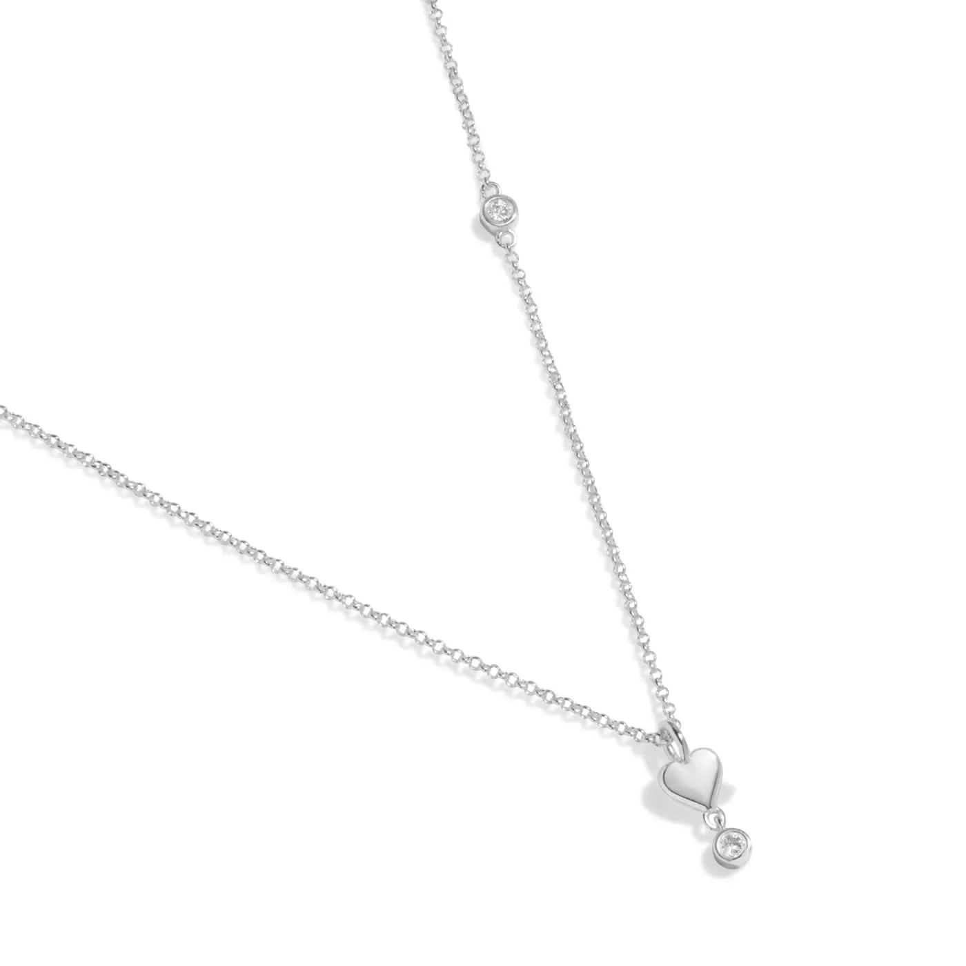 Lumia Drop Heart Silver Plated Necklace 8639