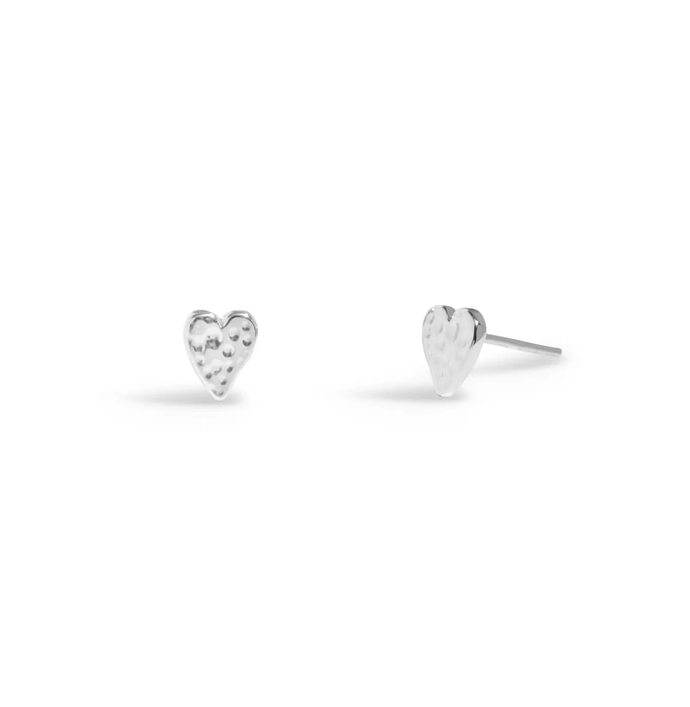 Lumia Hammered Heart Silver Plated Earrings 8650