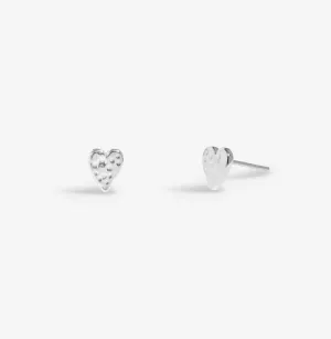Lumia Hammered Heart Silver Plated Earrings 8650