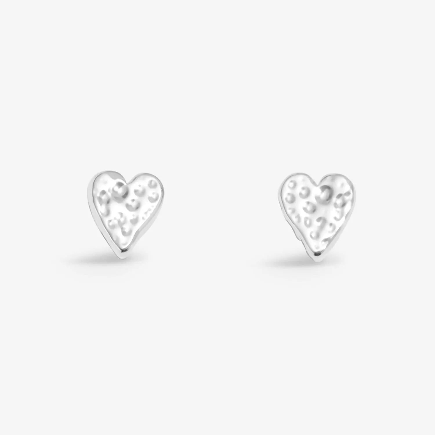 Lumia Hammered Heart Silver Plated Earrings 8650