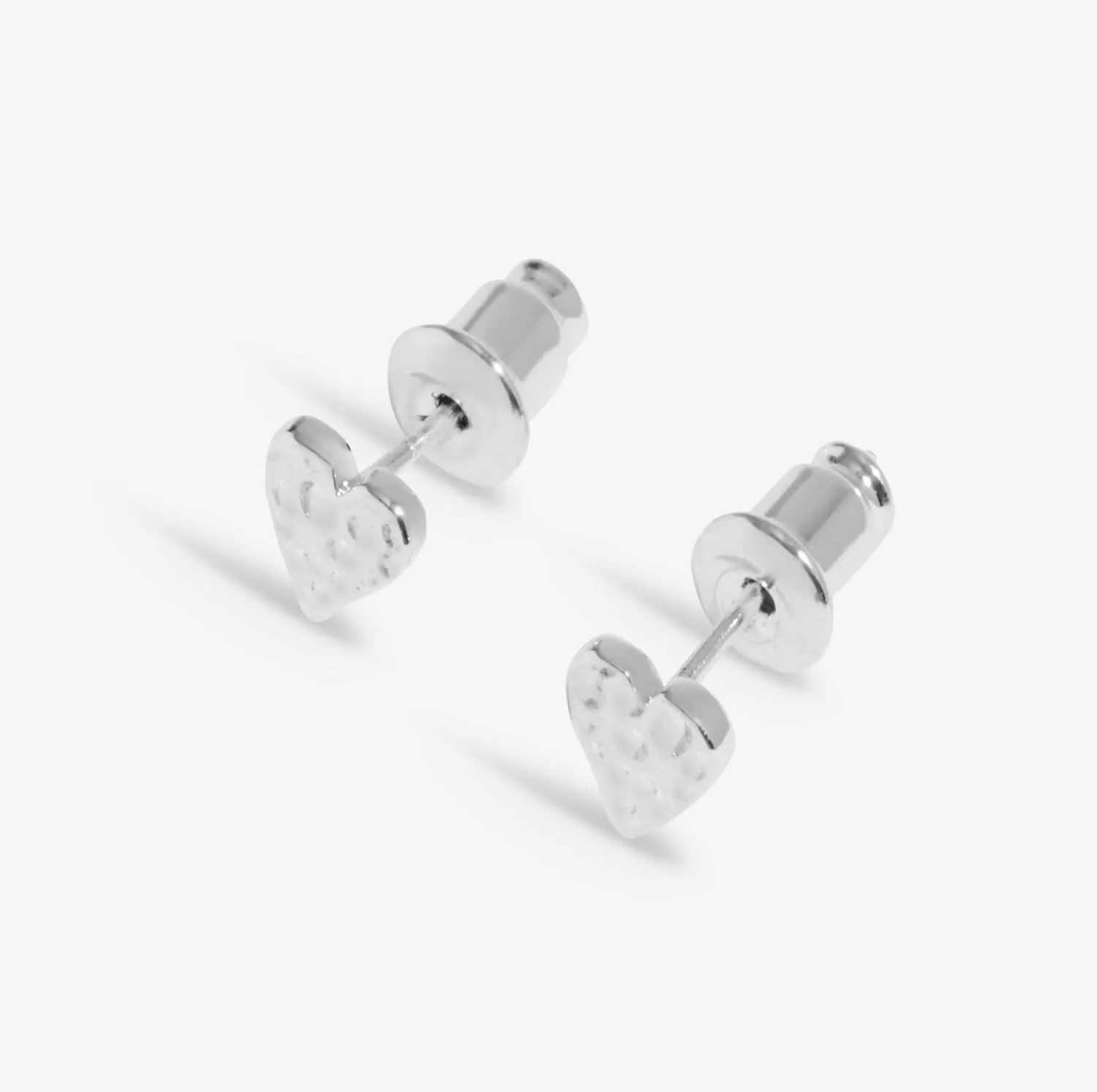 Lumia Hammered Heart Silver Plated Earrings 8650