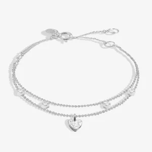 Lumia Hammered Heart Silver Plated Extender Bracelet 8644